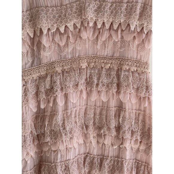 Bianca Nygard ,Lacy Dress Petite 12 Blush Pink -Flapper, BOHO, whimsy fairy y2k - Picture 7 of 16